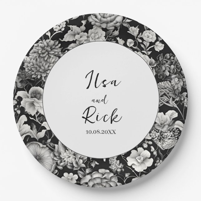 Mitternachtsblut: Eine dunkle Blumenhochzeit Pappteller (Vorderseite)