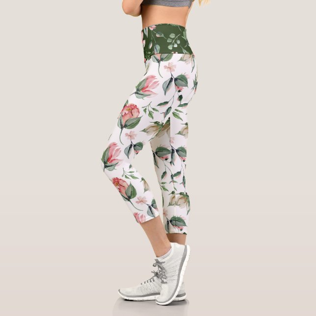 Mitternachtsblüte Capri Leggings (Links)
