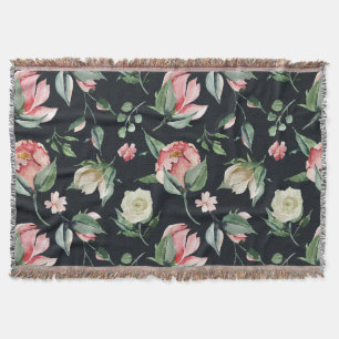 Mitternachtsblüte elegante blumenblaue Marine Decke