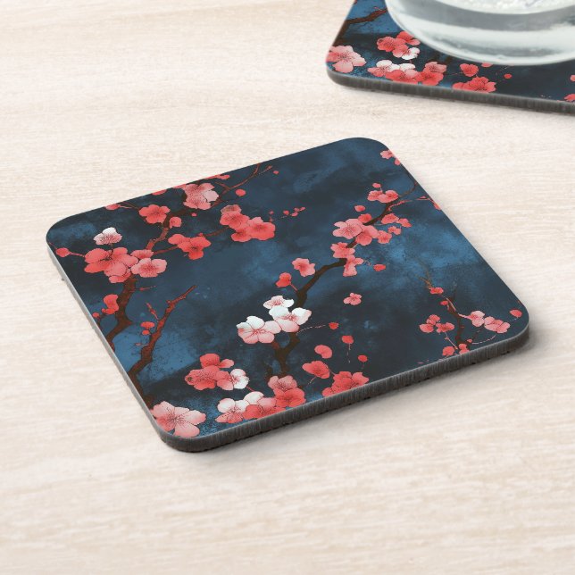 Mitternachtsblüten Getränkeuntersetzer (Linke Seite)