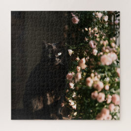 Mitternachtsblüten Katzen Puzzle