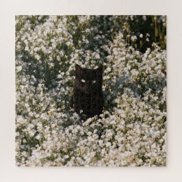 Mitternachtsblüten Katzen Puzzle