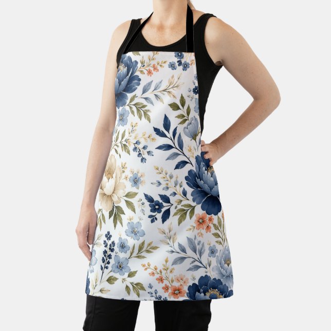 Mitternachtsblüten-Timeless Floral Eleganz Schürze (InSitu)