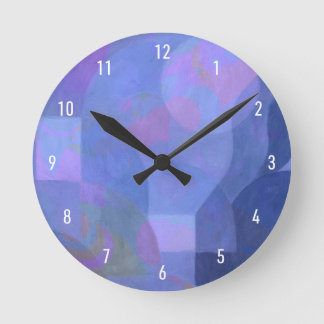 Mitternachtsbögen - Indigogeometrie Runde Wanduhr