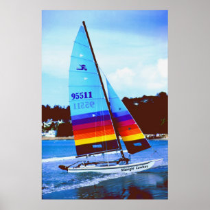 Mitternachtscowboy Hobie Segelboot Poster