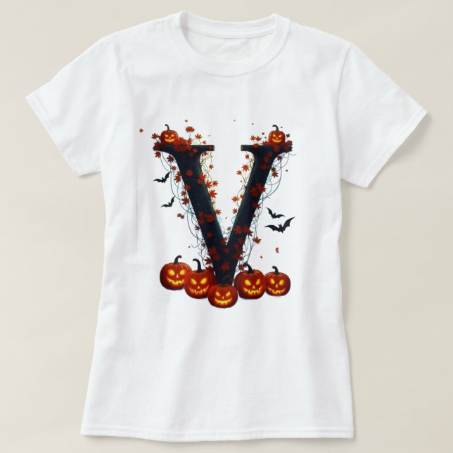 Mitternachtsdesign mit V-Buchstaben  T-Shirt (Design vorne)