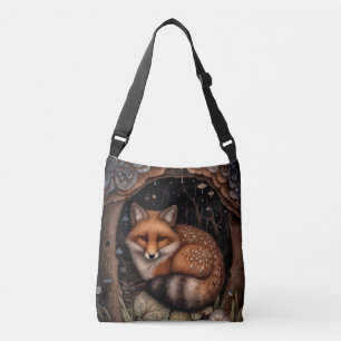 Mitternachtsfox-Crossbody-Tasche Tragetaschen Mit Langen Trägern