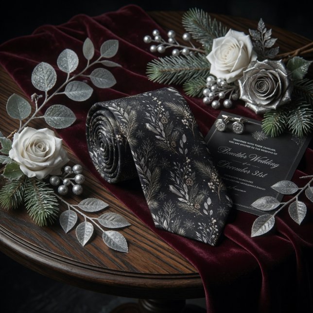 Mitternachtsfrost-Kiefern-Eleganz Krawatte (Von Creator hochgeladen)