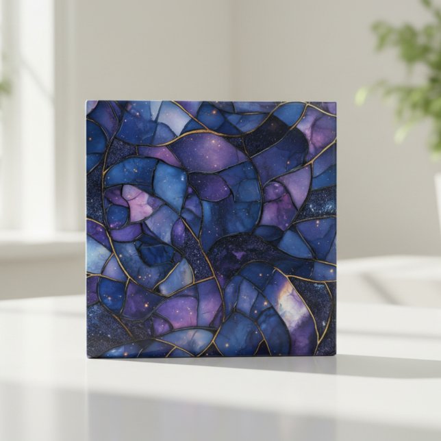 Mitternachtsgalaxie-Mosaik aus Buntglas Fliese (Von Creator hochgeladen)