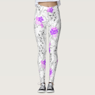 Mitternachtsgarten Hawaiian Tropical Floral Leggings