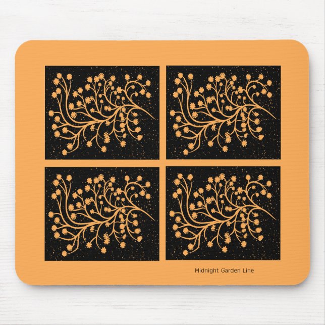 Mitternachtsgarten-Linie Golden Amber Mousepad (Vorne)