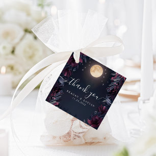 Mitternachtsgarten Mond Hochzeit Danke Geschenkanhänger