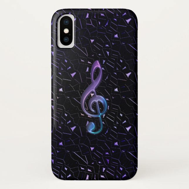 MitternachtsGlitzer-MusikClef iPhone X Fall Case-Mate iPhone Hülle (Rückseite)