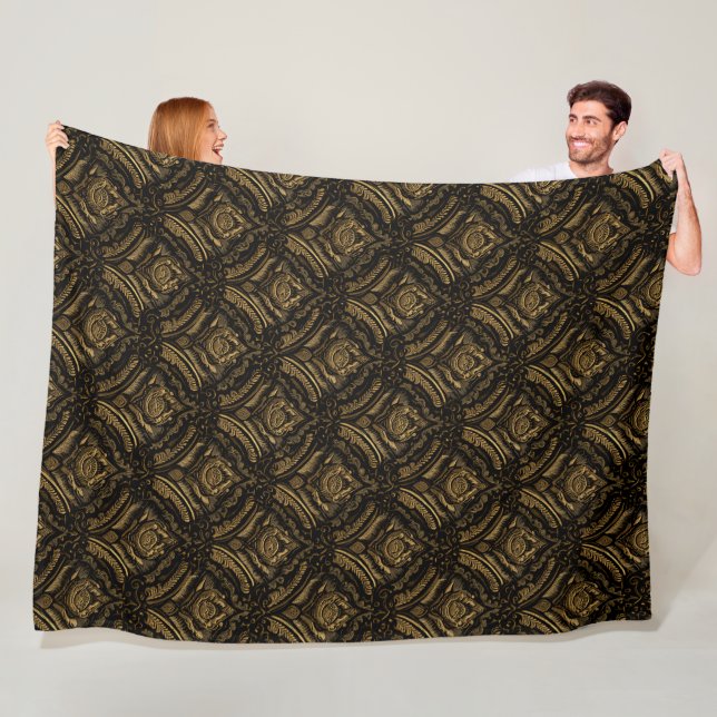 Mitternachtsgold Damast Eleganz Fleecedecke (Beispiel)