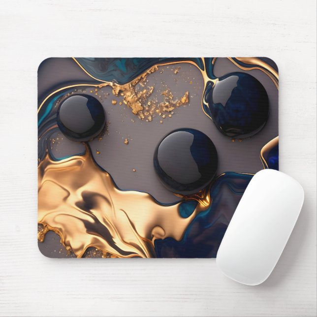 Mitternachtsgold Flüssig-Marmor Mousepad (Mit Mouse)