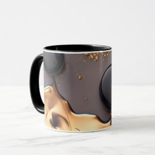 Mitternachtsgold Flüssig-Marmor Tasse