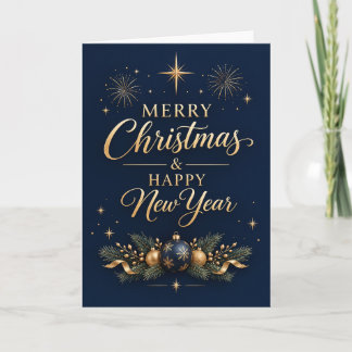 Mitternachtsgold Frohe Weihnachten und ein glückli Karte