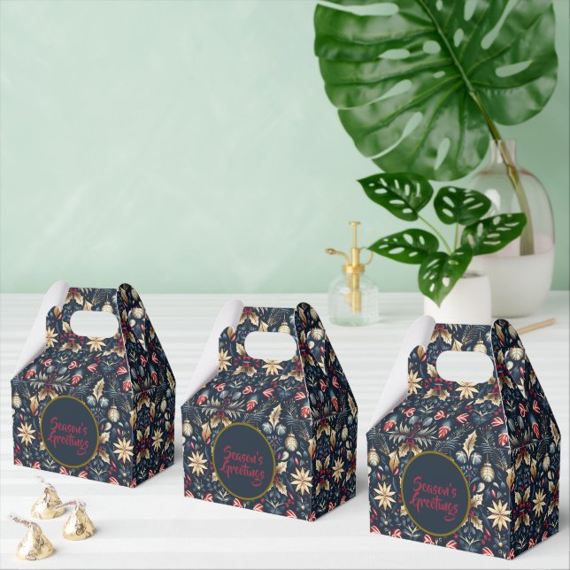 Mitternachtsgold Ornamente Weihnachtsmuster Geschenkschachtel (Zahlreiche)