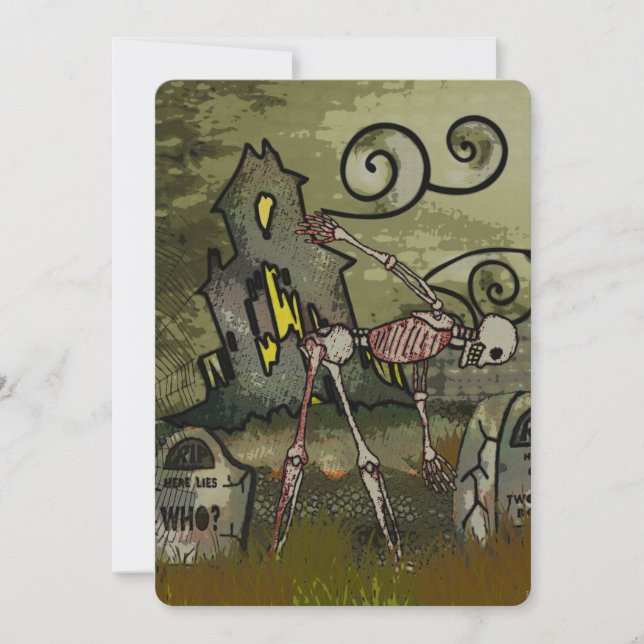 Mitternachtsgraveyard Whimsical HALLOWEEN Karte (Vorderseite)