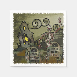 Mitternachtsgraveyard Whimsical HALLOWEEN-PARTY Serviette