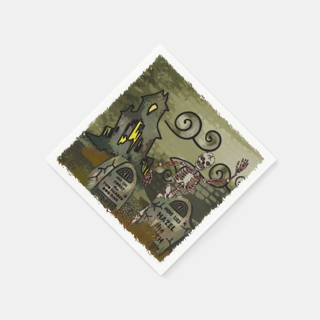 Mitternachtsgraveyard Whimsical HALLOWEEN-PARTY Serviette (Ecke)