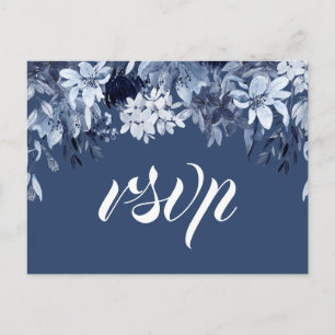 Mitternachtsindigo floral RSVP Karte mit Auswahl a