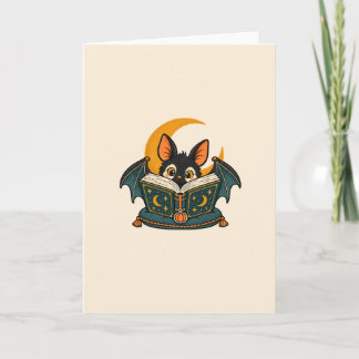 Mitternachtsleser – Süße Fledermaus-Buchliebhaberi Karte