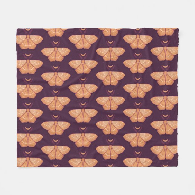 Mitternachtsmagie: Hexy-Nachtmoth Fleecedecke (Vorderseite (Horizontal))