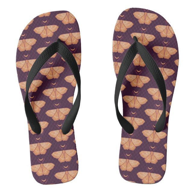 Mitternachtsmagie: Hexy-Nachtmoth Flip Flops (Fußbett)