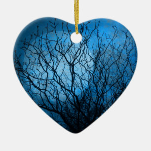 Mitternachtsmond Keramik Ornament