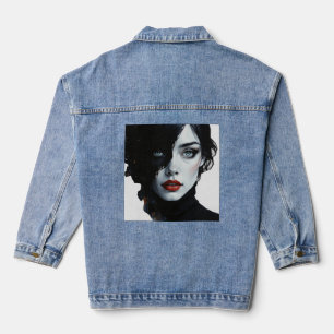 Mitternachtsmuse - Schwarzweißportrait Jeansjacke