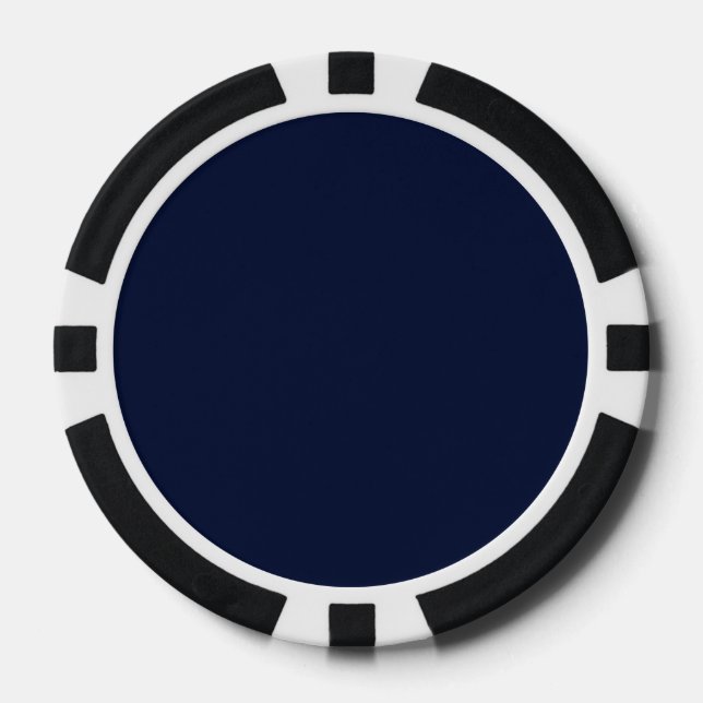 Mitternachtsnavyblau einfarbig pokerchips (Vorderseite)