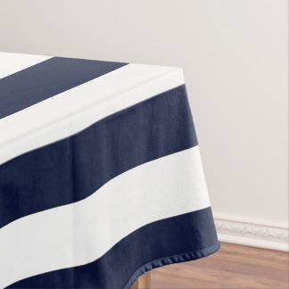 Mitternachtsnavyblau und weiße Streifen Tischdecke