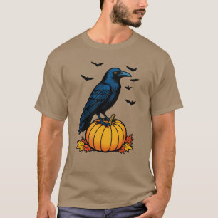 Mitternachtsrabe und Herbstkürbis T-Shirt
