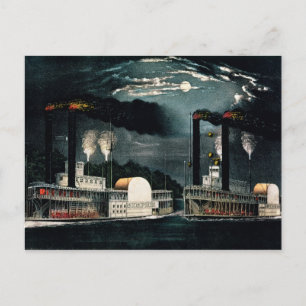 Mitternachtsrennen auf dem Mississippi Postkarte