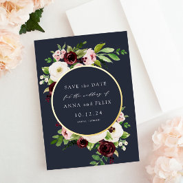 Mitternachtsromane Hochzeit speichern Sie die Datu Folieneinladung