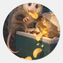 Mitternachtssnack-Inspektion-Opossum-Aufkleber