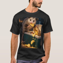 Mitternachtssnack-Inspektion Opossum Schwarzes T-S