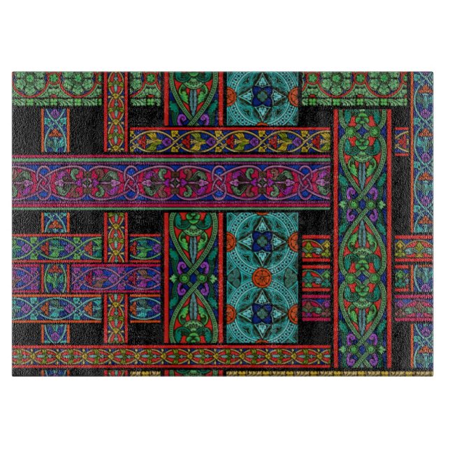 Mitternachtssonne - Hartglasschneidplatte Schneidebrett (Vorderseite)