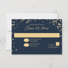 Mitternachtsstars Twinkle Wedding Response RSVP Karte