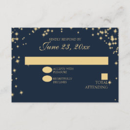 Mitternachtsstars Twinkle Wedding Response RSVP Karte