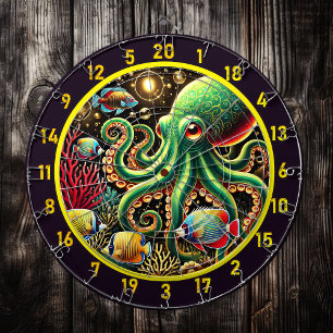 Mitternachtstide Octopus Dartboard Dartscheibe