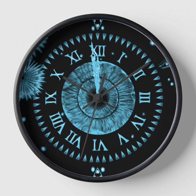 Mitternachtsuhr Hellblau Uhr (Vorderseite)