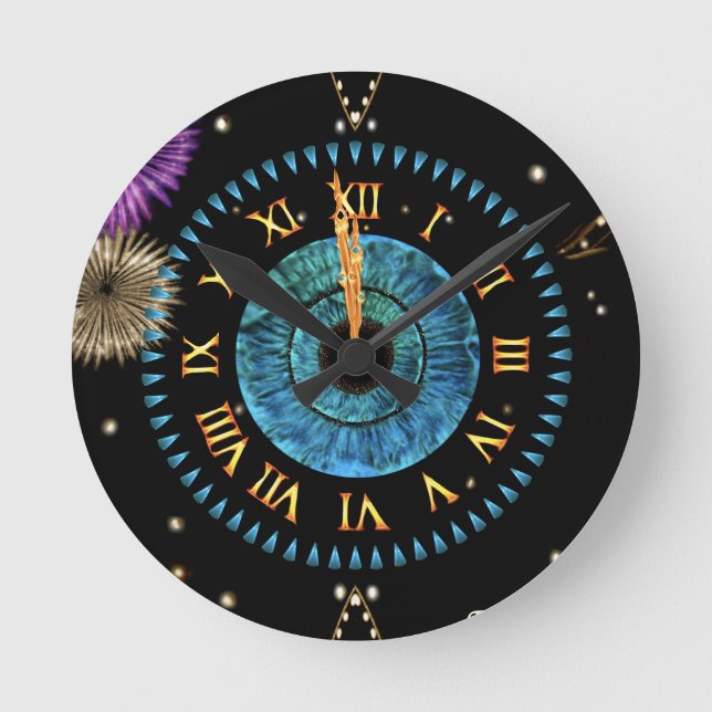 Mitternachtsuhr Runde Wanduhr (Vorderseite)