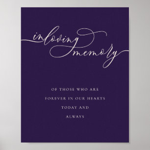 Mitternachtsviolett In Loving Memory Elegant Poster