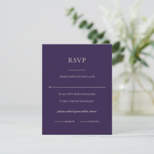 Mitternachtsviolette RSVP Minimale Botanische Eleg Karte
