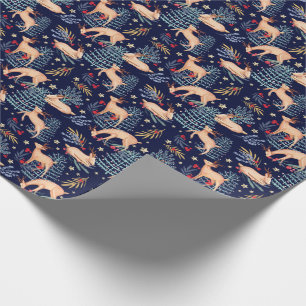 Mitternachtswaldwaldren-u. -Weihnachtsbaum Geschenkpapier