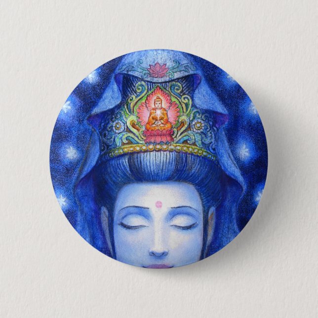 MitternachtsZen-Meditation Kuan Yin Button (Vorderseite)