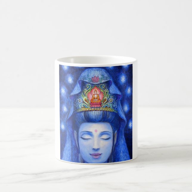 MitternachtsZen-Meditation Kuan Yin Kaffeetasse (Mittel)