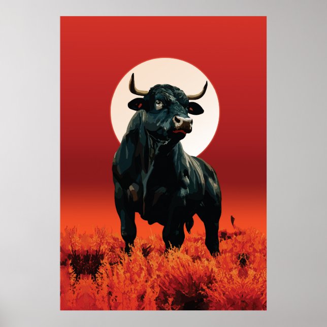 Mitternachtszorn - Majestic Black Bull Under Crims Poster (Vorne)